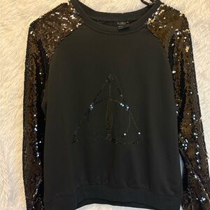 Wizarding World Of Harry Potter The Deathly Hallows Sequin Sweatshirt | Medium 🧙